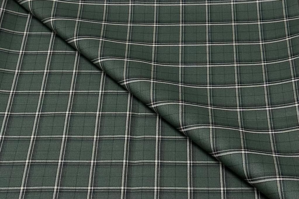 Siyaram's Seaweed Green with Small Yellow Checks Pure Cotton Shirt Fabric Starting at - Just Rs. 849! with Free Shipping & COD Options