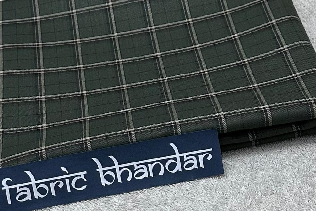 Siyaram's Seaweed Green with Small Yellow Checks Pure Cotton Shirt Fabric Starting at - Just Rs. 849! with Free Shipping & COD Options