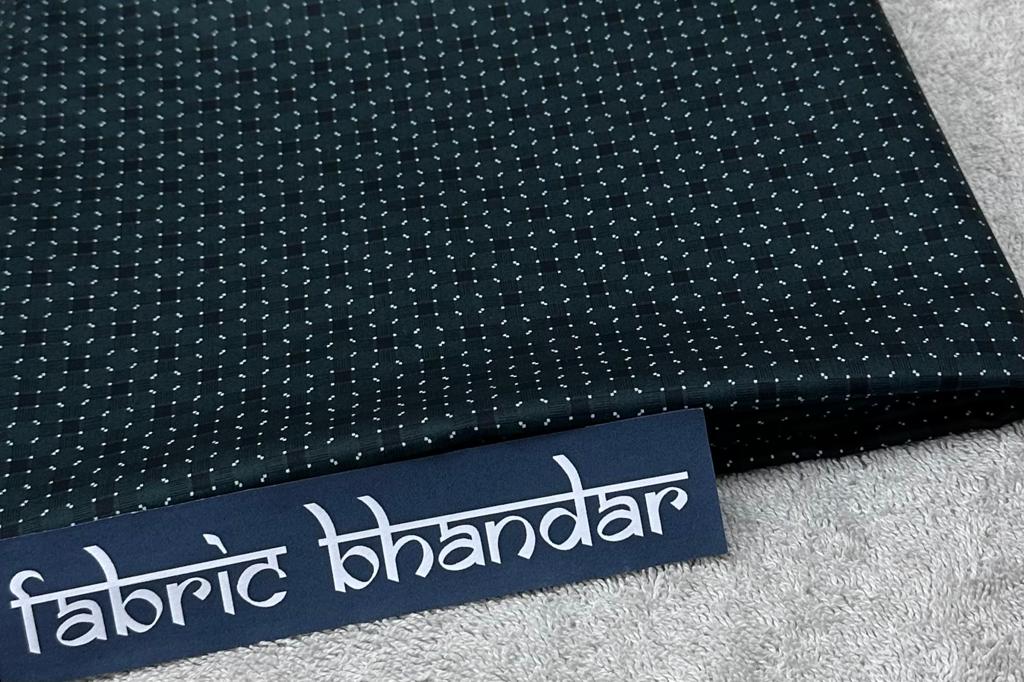 Siyaram's Dark Green with Geometric Prints Pure Cotton Premium Quality Shirt Fabric (Length-1.60 Meter | Width-58 Inch) Starting at - Just Rs. 999! with Free Shipping & COD Options