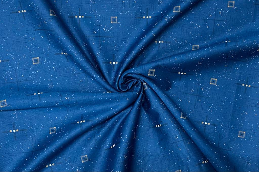 French Blue Digital Printed Cotton Shirt Fabric (Length-2.50 Meter | Width-34 Inch) Starting at - Just Rs. 899! with Free Shipping & COD Options