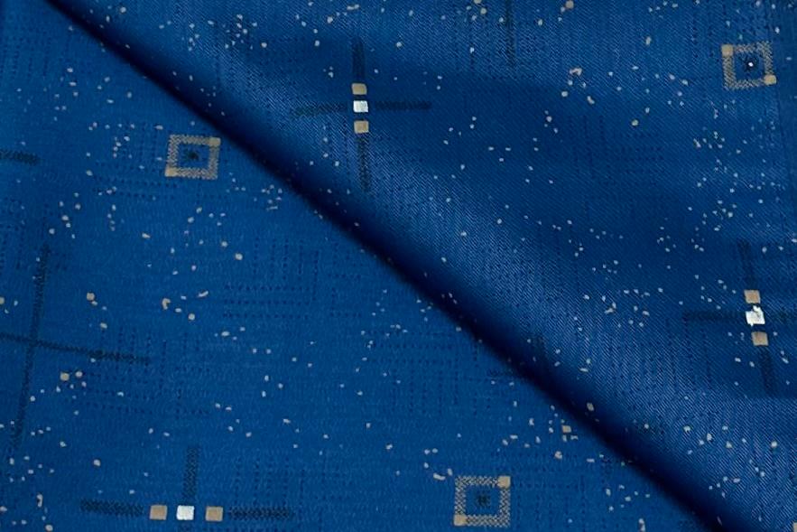 French Blue Digital Printed Cotton Shirt Fabric (Length-2.50 Meter | Width-34 Inch) Starting at - Just Rs. 899! with Free Shipping & COD Options