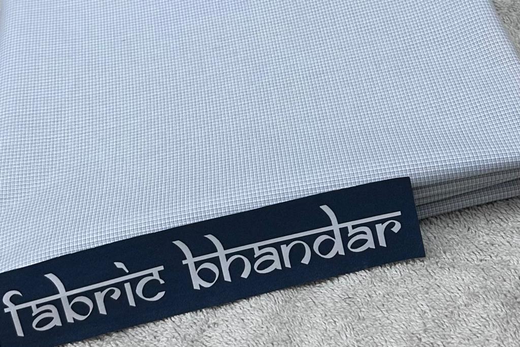 Light Grey Micro Checks Cotton Shirt Fabric (Length-2.50 Meter | Width-34 Inch) Starting at - Just Rs. 649! with Free Shipping & COD Options