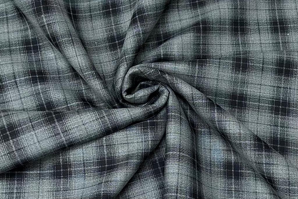 Spanish Green with Classy Big Black Checks Cotton Shirt Fabric (Length-2.50 Meter | Width-34 Inch) Starting at - Just Rs. 649! with Free Shipping & COD Options