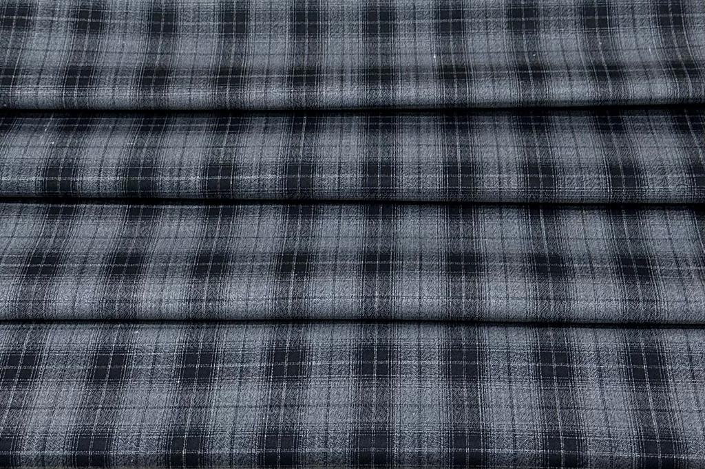 Charcoal Grey with Classy Big Black Checks Cotton Shirt Fabric (Length-2.25 Meter | Width-34 Inch) Starting at - Just Rs. 549! with Free Shipping & COD Options
