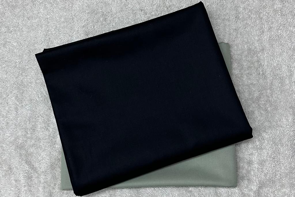 Black Egyptian Giza Cotton Shirt Fabric with Hunter Green Pant Fabric Combo Starting at - Just Rs. 999! with Free Shipping & COD Options