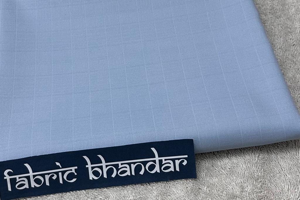 Ice Blue Light Checks Lycra Pant Fabric Starting at - Just Rs. 749! with Free Shipping & COD Options