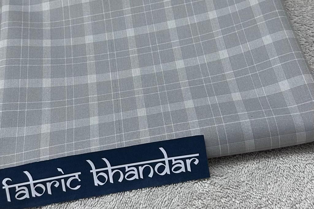 Steel Grey Checks Lycra Pant Fabric Starting at - Just Rs. 749! with Free Shipping & COD Options