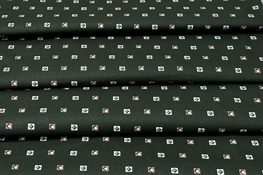 Bottle Green Digital Printed Pure Cotton Shirt Fabric (Length-1.60 Meter | Width-58 Inch) Starting at - Just Rs. 649! with Free Shipping & COD Options