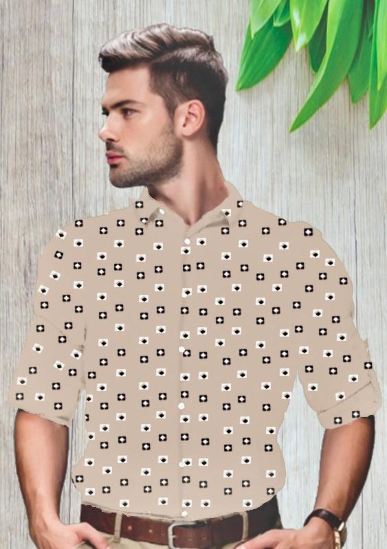 Light Brown Digital Printed Pure Cotton Shirt Fabric Starting at - Just Rs. 499! with Free Shipping & COD Options