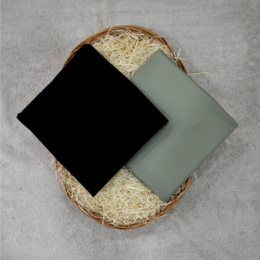 Plain Black Cotton Shirt Fabric with Hunter Green Pant Fabric Combo Starting at - Just Rs. 799! with Free Shipping & COD Options