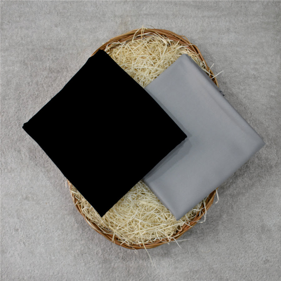 Plain Black Cotton Shirt Fabric With Steel Grey Pant Fabric Combo Starting at - Just Rs. 799! with Free Shipping & COD Options