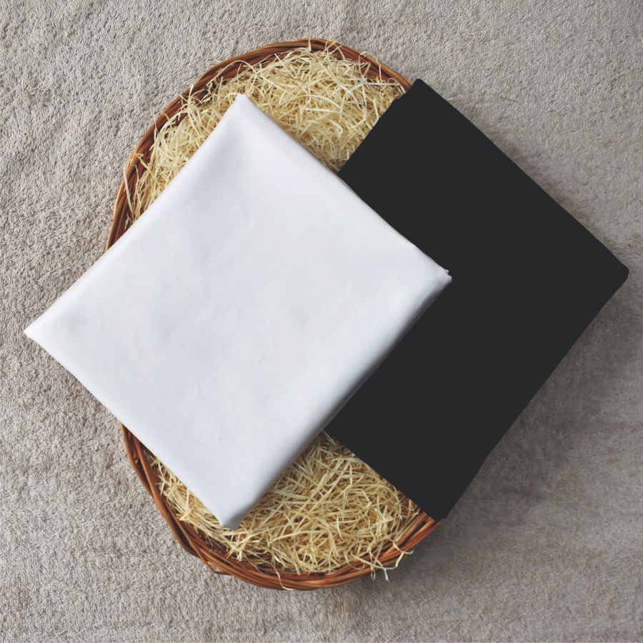 White Egyptian Giza Cotton Shirt Fabric with Black Fully Stretchable Pant Fabric Combo Starting at - Just Rs. 1199! with Free Shipping & COD Options