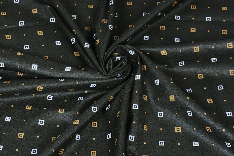 Seaweed Green Magic Print Cotton Shirt Fabric (Length-2.25 Meter | Width-34 Inch) Starting at - Just Rs. 499! with Free Shipping & COD Options