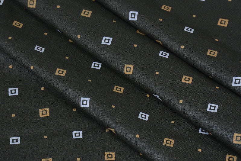 Seaweed Green Magic Print Cotton Shirt Fabric (Length-2.25 Meter | Width-34 Inch) Starting at - Just Rs. 499! with Free Shipping & COD Options