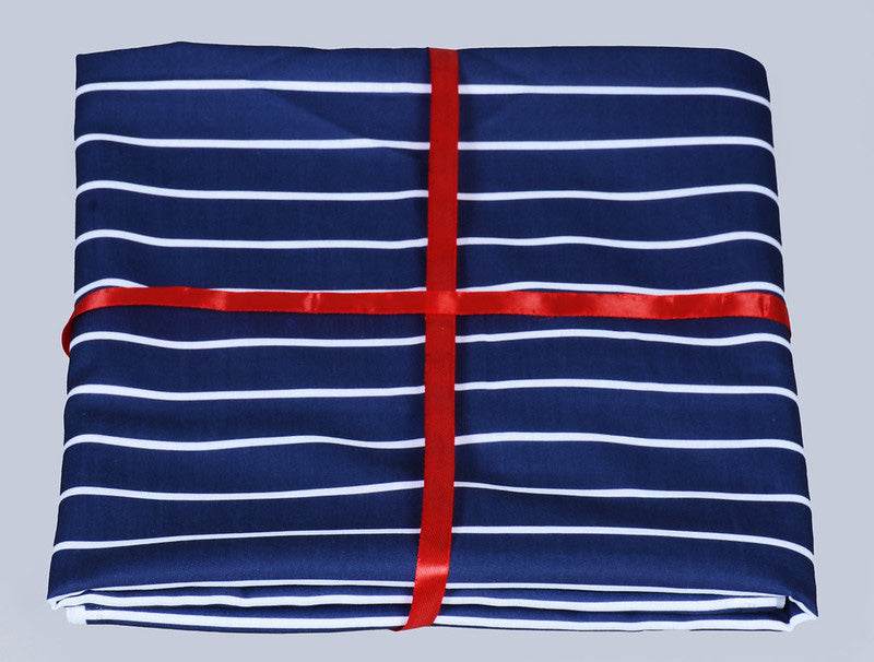 Dark Blue & White Stripes Cotton Shirt Fabric (Length-2.25 Meter | Width-34 Inch) Starting at - Just Rs. 799! with Free Shipping & COD Options