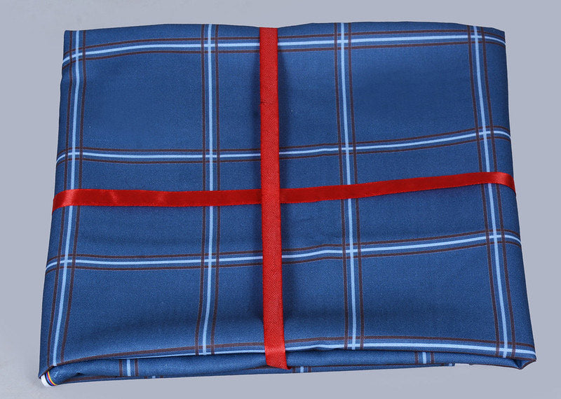 Curious Blue Big Checks Digital Printed Cotton Shirt Fabric (Length-2.25 Meter | Width-34 Inch) Starting at - Just Rs. 599! with Free Shipping & COD Options