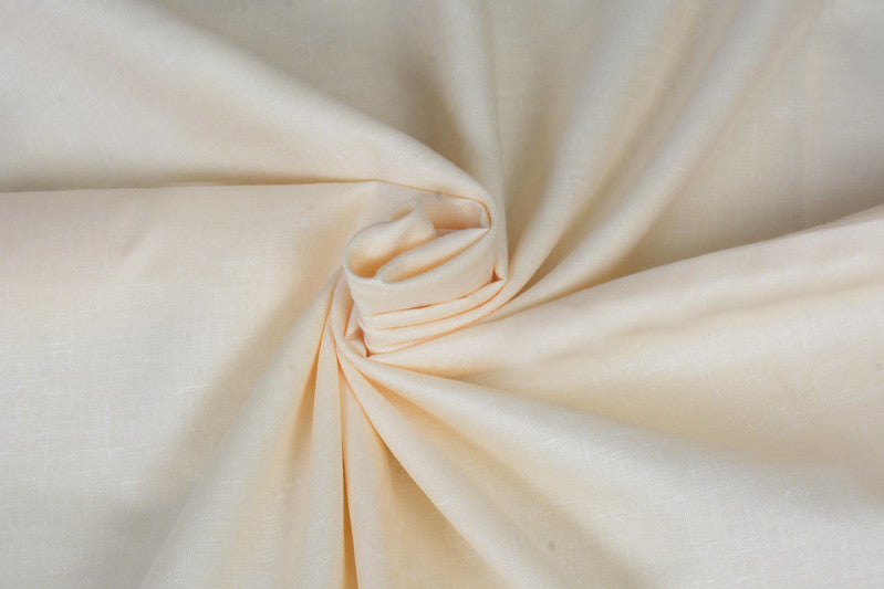 Peach Yellow Plain Heavy Quality Cotton Linen Shirt Fabric (Length-2.25 Meter | Width-34 Inch) Starting at - Just Rs. 749! with Free Shipping & COD Options