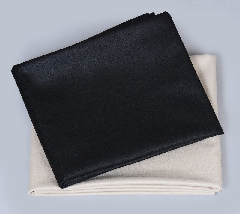 Plain Black Cotton Shirt Fabric with Khaki Pant Fabric Combo Starting at - Just Rs. 799! with Free Shipping & COD Options