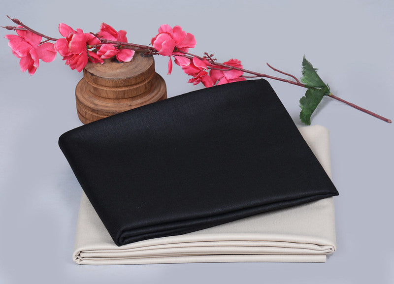 Plain Black Cotton Shirt Fabric with Khaki Pant Fabric Combo Starting at - Just Rs. 799! with Free Shipping & COD Options