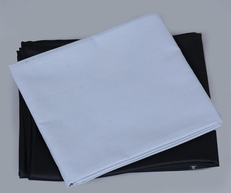 Plain Light Grey Cotton Shirt Fabric with Black Pant Fabric Combo Starting at - Just Rs. 799! with Free Shipping & COD Options