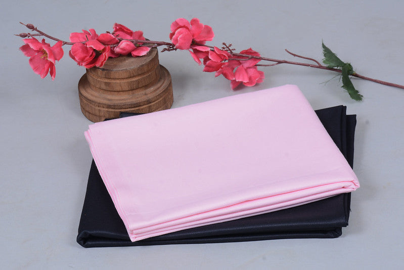 Plain Pink Cotton Shirt Fabric with Navy Blue Pant Fabric Combo Starting at - Just Rs. 799! with Free Shipping & COD Options