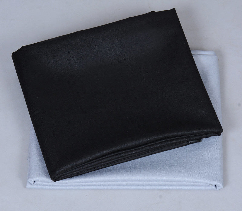 Plain Black Cotton Shirt Fabric With Steel Grey Pant Fabric Combo Starting at - Just Rs. 799! with Free Shipping & COD Options