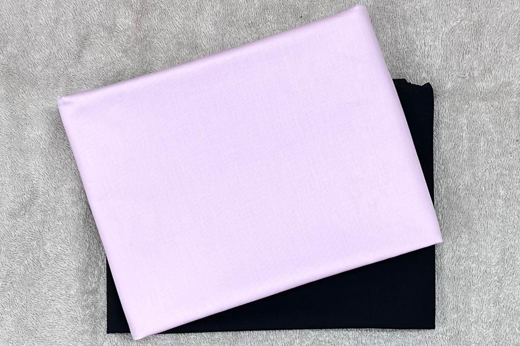 Light Pink Egyptian Giza Cotton Shirt Fabric with Black Fully Stretchable Pant Fabric Combo Starting at - Just Rs. 1199! with Free Shipping & COD Options