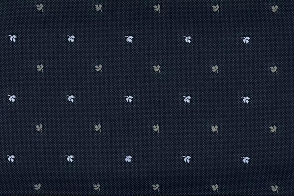 Deep Black with White & Brown Leaves Digital Printed Cotton Shirt Fabric (Length-2.25 Meter | Width-34 Inch)