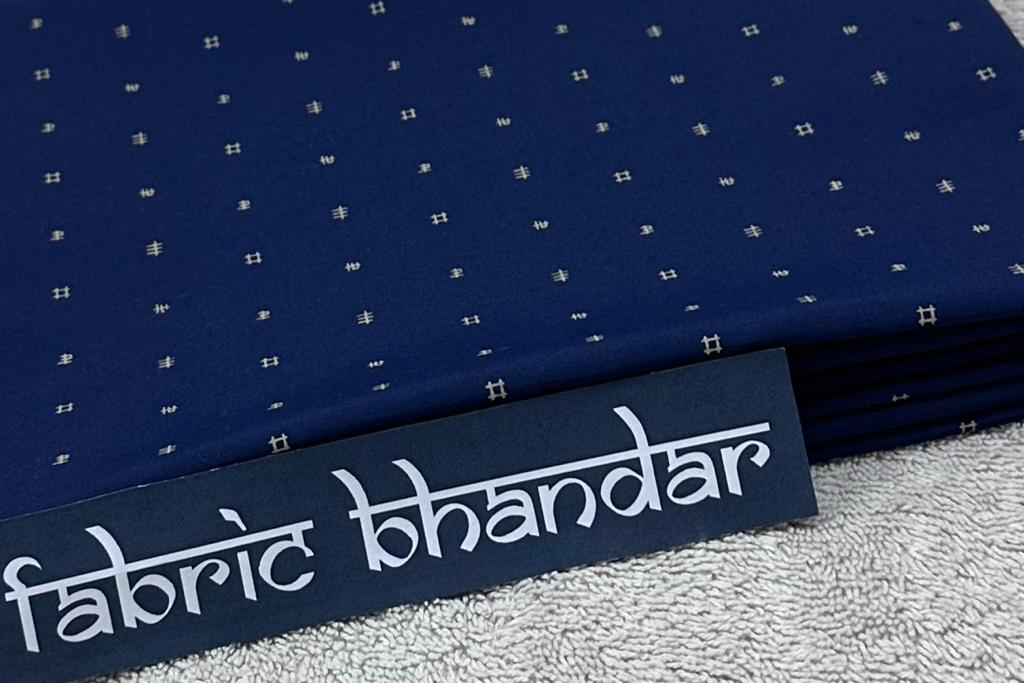 Dark Blue Colour Digital Printed Cotton Shirt Fabric (Length-1.60 Meter | Width-58 Inch) Starting at - Just Rs. 949! with Free Shipping & COD Options