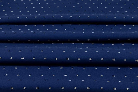 Dark Blue Colour Digital Printed Cotton Shirt Fabric (Length-1.60 Meter | Width-58 Inch) Starting at - Just Rs. 949! with Free Shipping & COD Options