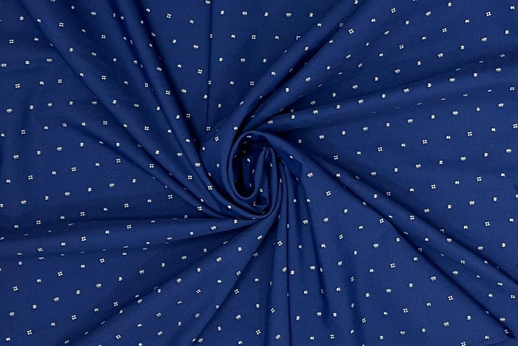 Dark Blue Colour Digital Printed Cotton Shirt Fabric (Length-1.60 Meter | Width-58 Inch)