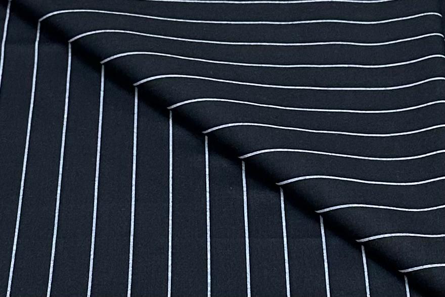 Deep Black with White Lines Digital Printed Cotton Shirt Fabric (Length-2.25 Meter | Width-34 Inch) Starting at - Just Rs. 649! with Free Shipping & COD Options
