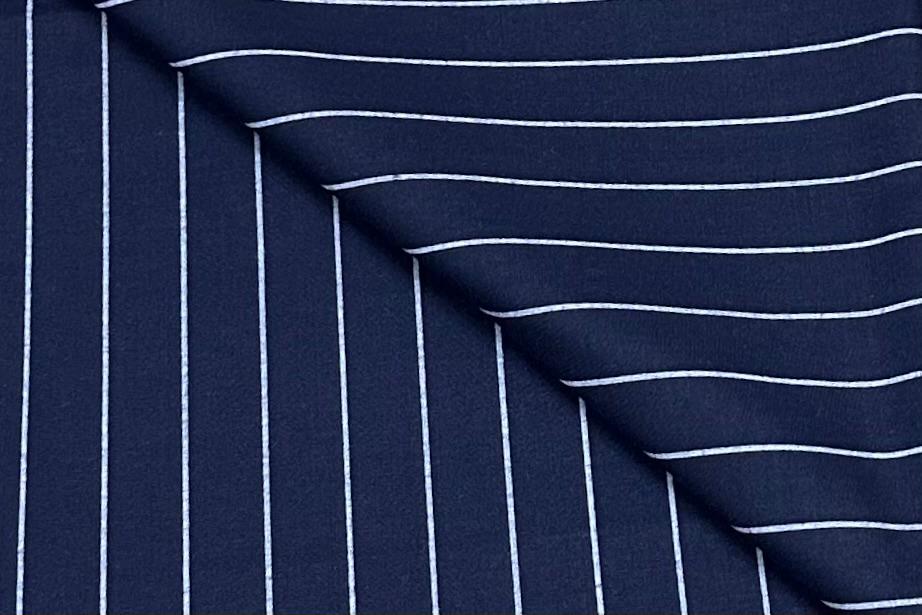 Dark Blue with White Lines Digital Printed Cotton Shirt Fabric (Length-2.25 Meter | Width-34 Inch) Starting at - Just Rs. 699! with Free Shipping & COD Options