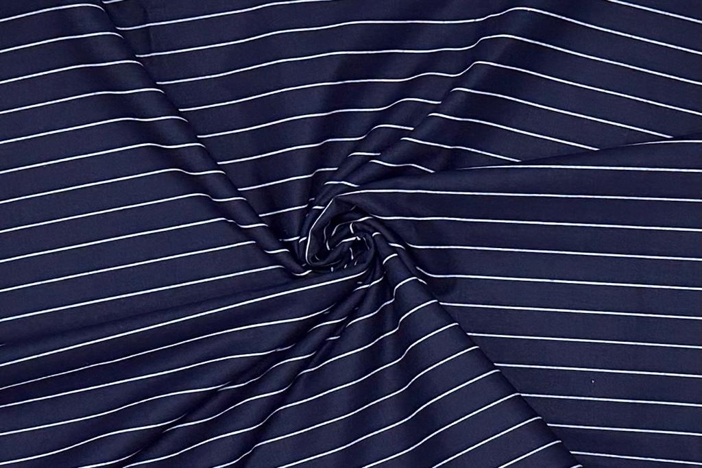 Dark Blue with White Lines Digital Printed Cotton Shirt Fabric (Length-2.25 Meter | Width-34 Inch) Starting at - Just Rs. 699! with Free Shipping & COD Options