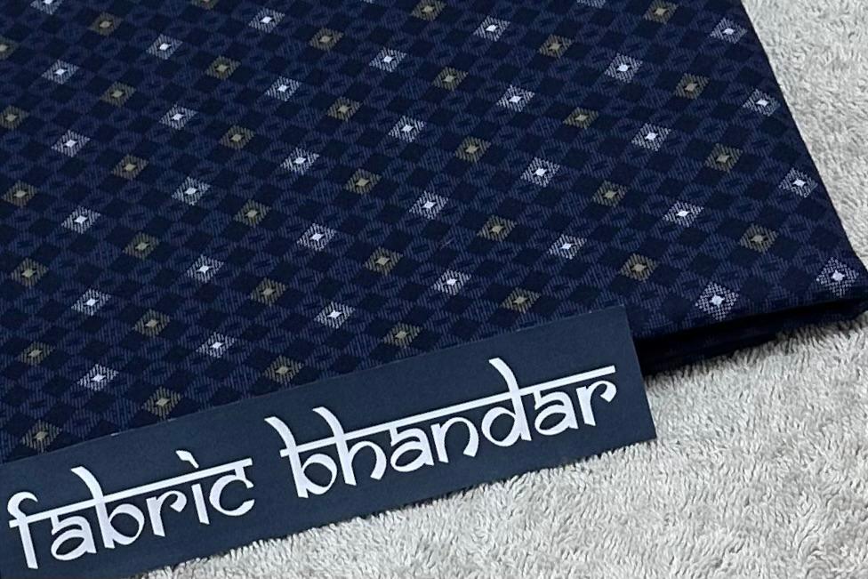 Royal Blue Giza Finish Digital Printed Cotton Shirt Fabric (Length-2.25 Meter | Width-34 Inch) Starting at - Just Rs. 649! with Free Shipping & COD Options