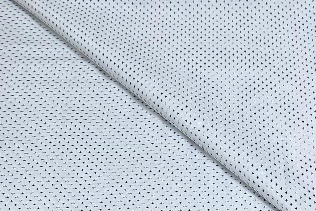 White Colour Dotted Print Cotton Shirt Fabric (Length-2.25 Meter | Width-34 Inch) Starting at - Just Rs. 599! with Free Shipping & COD Options