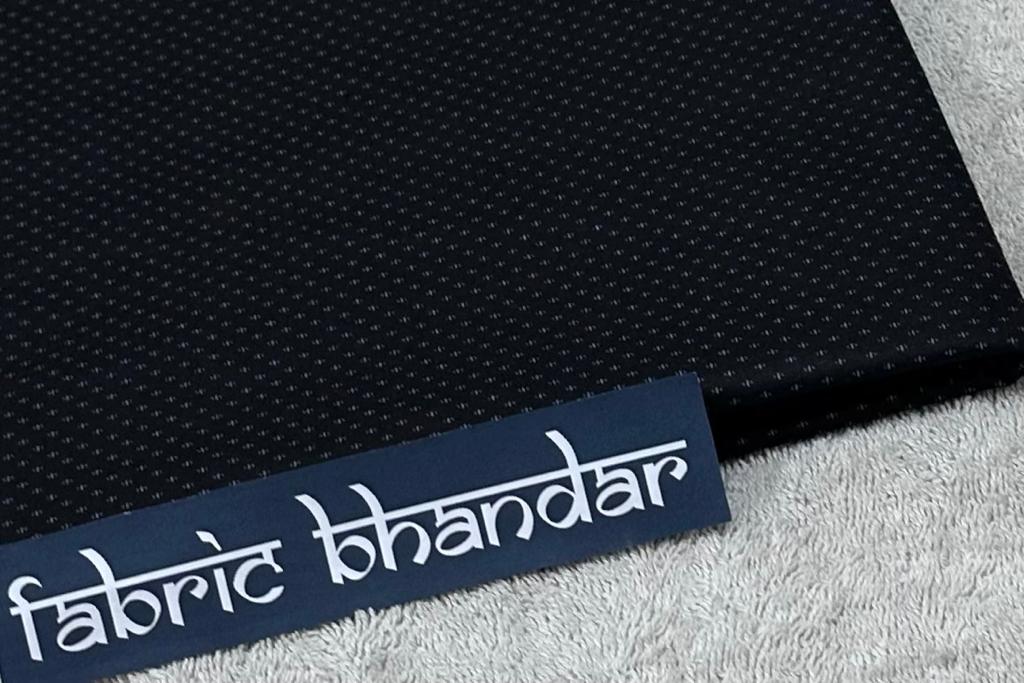 Black Colour Dotted Print Cotton Shirt Fabric (Length-2.25 Meter | Width-34 Inch) Starting at - Just Rs. 599! with Free Shipping & COD Options