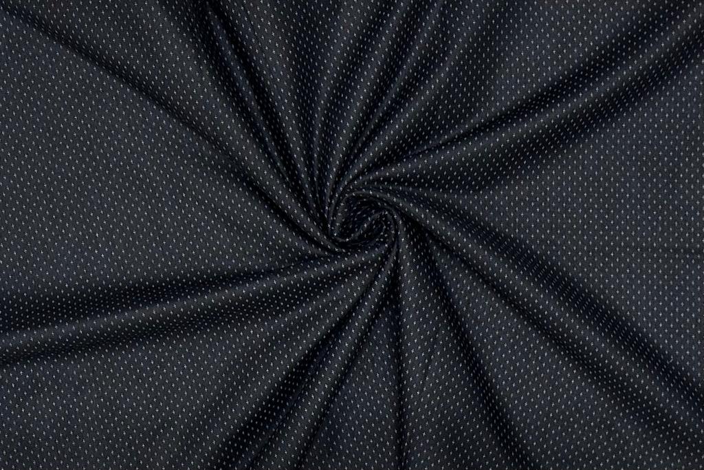 Black Colour Dotted Print Cotton Shirt Fabric (Length-2.25 Meter | Width-34 Inch)