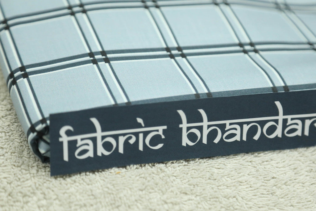 Mint Green Modern Small Checks Digital Printed Cotton Shirt Fabric Starting at - Just Rs. 699! with Free Shipping & COD Options