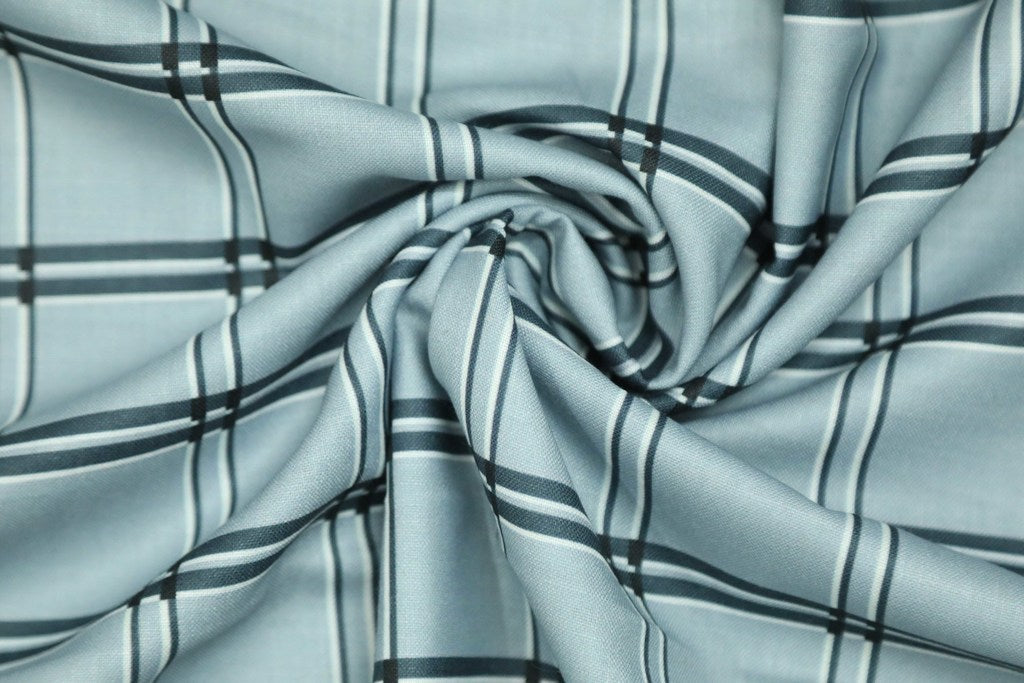 Mint Green Modern Small Checks Digital Printed Cotton Shirt Fabric Starting at - Just Rs. 699! with Free Shipping & COD Options