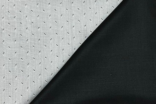 Cloud Grey Ultra Soft Cotton Digital Printed Shirt Fabric with Plain Black Stretchable Lycra Trouser Fabric Starting at - Just Rs. 1199! with Free Shipping & COD Options
