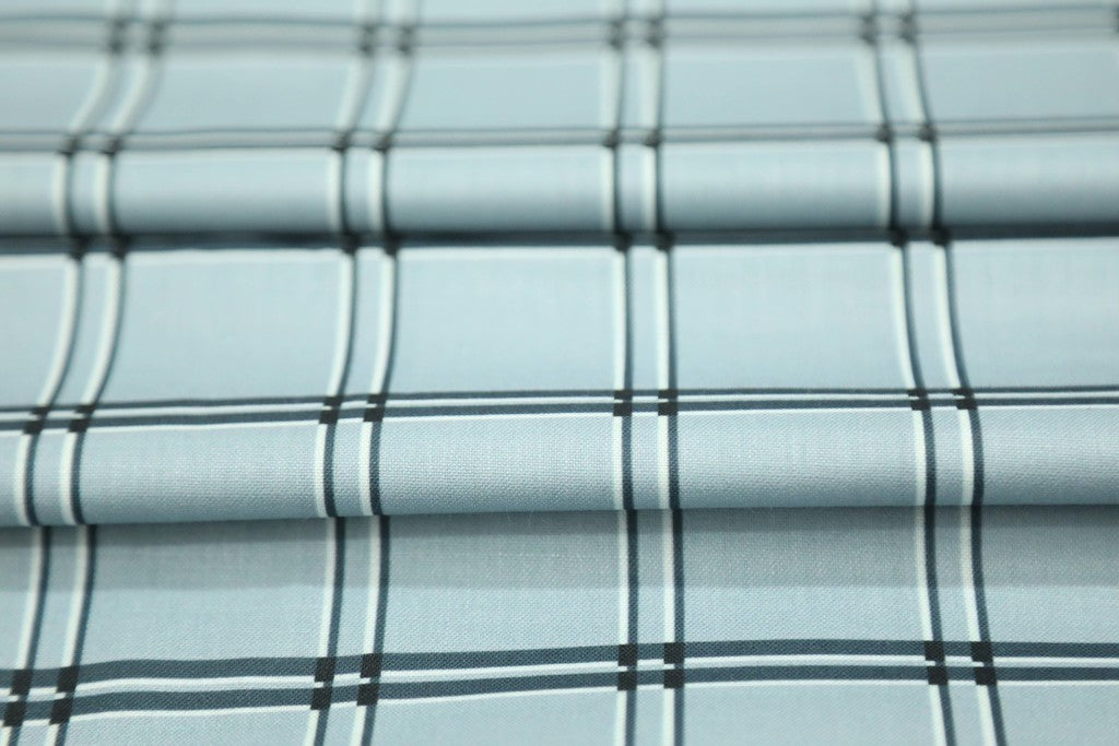 Mint Green Modern Small Checks Digital Printed Cotton Shirt Fabric Starting at - Just Rs. 699! with Free Shipping & COD Options