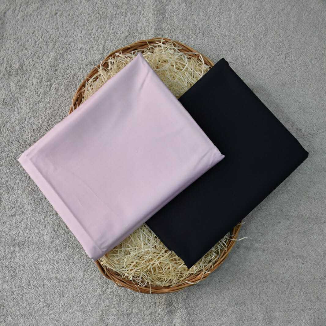 Light Pink Egyptian Giza Cotton Shirt Fabric with Navy Blue Fully Stretchable Pant Fabric Combo Starting at - Just Rs. 1199! with Free Shipping & COD Options