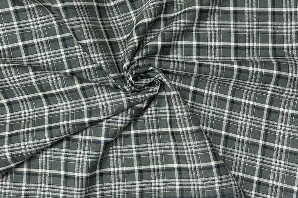 Dark Green with Yellow & Black Big Check Cotton Shirt Fabric (Length-2.50 Meter | Width-34 Inch) Starting at - Just Rs. 549! with Free Shipping & COD Options
