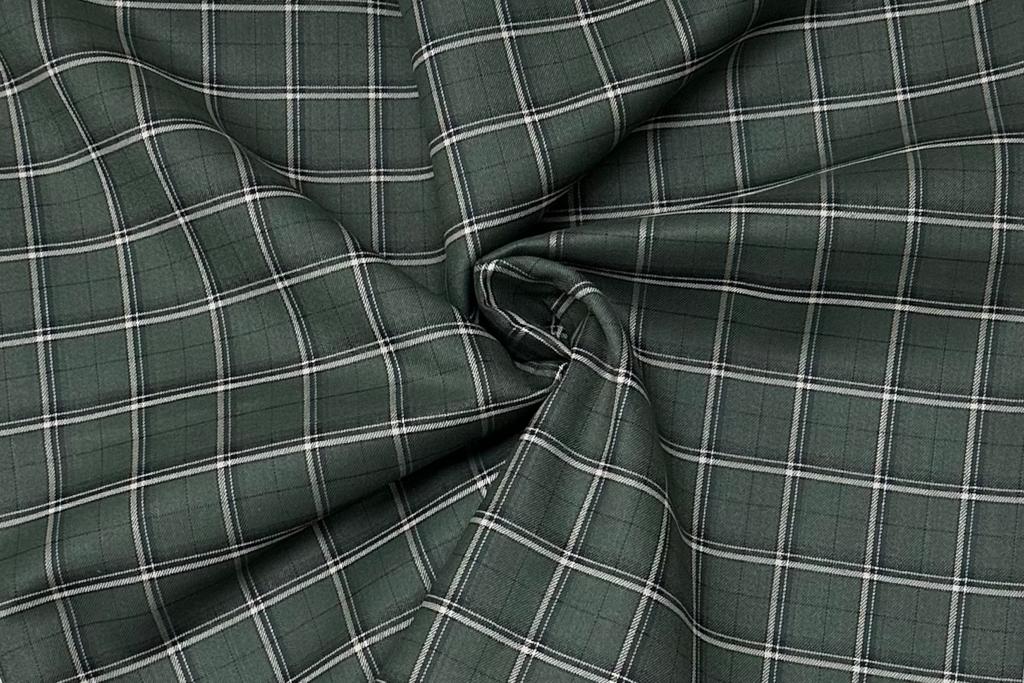 Siyaram's Seaweed Green with Small Yellow Checks Pure Cotton Shirt Fabric Starting at - Just Rs. 849! with Free Shipping & COD Options