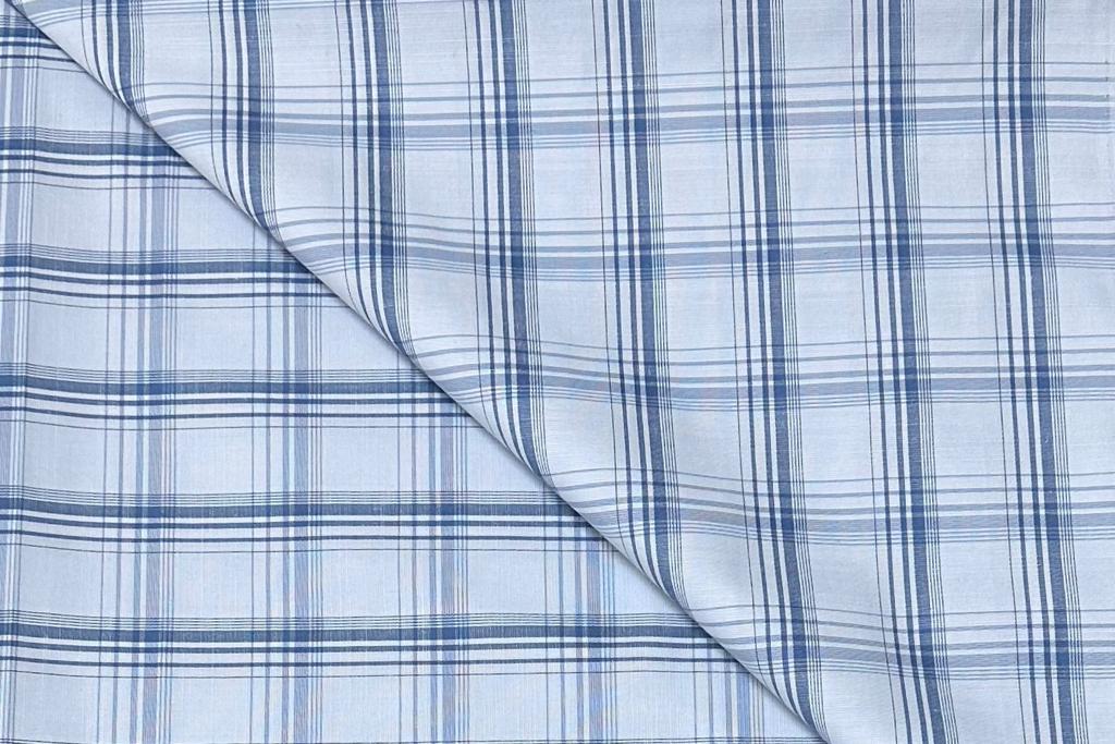 Siyaram's Light Blue with Small Dark Blue Checks Cotton Premium Quality Shirt Fabric (Length-1.60 Meter | Width-58 Inch) Starting at - Just Rs. 749! with Free Shipping & COD Options