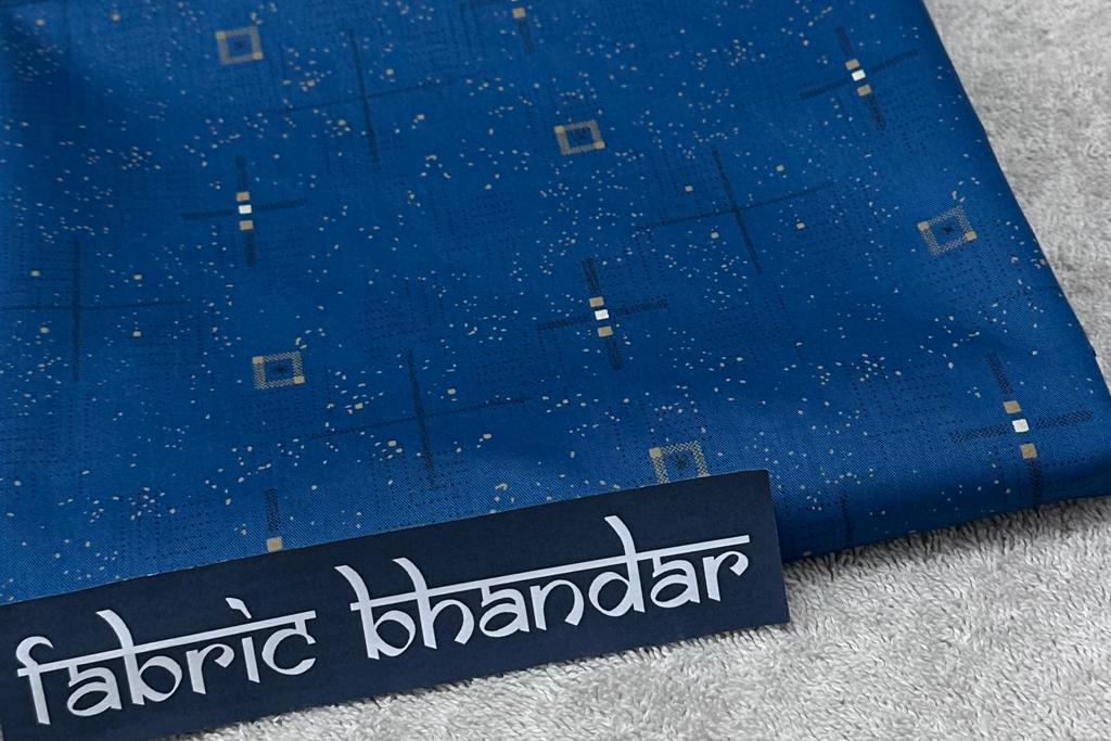 French Blue Digital Printed Cotton Shirt Fabric (Length-2.50 Meter | Width-34 Inch) Starting at - Just Rs. 899! with Free Shipping & COD Options