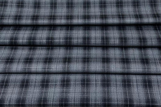 Charcoal Grey with Classy Big Black Checks Cotton Shirt Fabric (Length-2.25 Meter | Width-34 Inch) Starting at - Just Rs. 549! with Free Shipping & COD Options