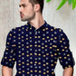 Navy Blue Digital Printed Pure Cotton Shirt Fabric Starting at - Just Rs. 699! with Free Shipping & COD Options