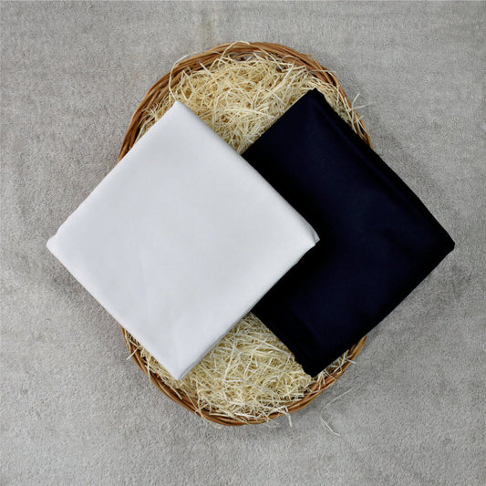 Plain White Cotton Shirt Fabric With Navy Blue Pant Fabric Combo Starting at - Just Rs. 999! with Free Shipping & COD Options